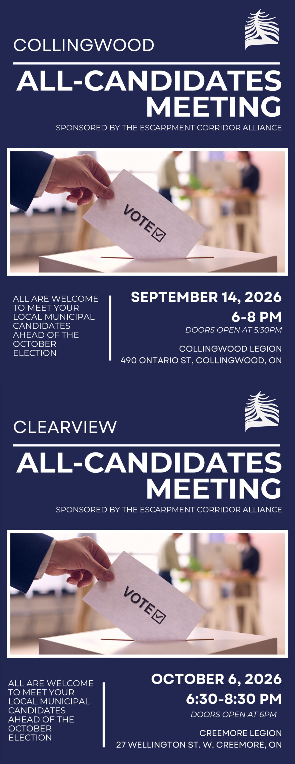 Meet the Candidate’s Nights – Sponsored by The Escarpment Corridor Alliance